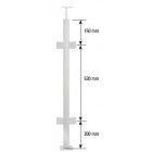 Nerezový stĺpik 40 x 40 x 2 mm - 2 x M8 180°