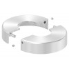 Krycia rozeta nerezová 107 x 25 mm otvor 43 mm, 2-dielna k dodatočnej montáži