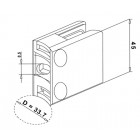 Úchyt skla 45 x 45 x 27 mm