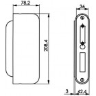 Doraz zámku nerezový 42.4 x 78.2 x 208.4 mm