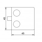 Úchyt skla 45 x 45 x 27 mm