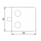 Úchyt skla 52 x 52 x 32.5 mm