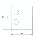 Úchyt skla 55 x 65 x 37.5 mm