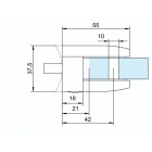 Úchyt skla 55 x 65 x 37.5 mm