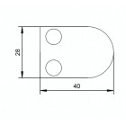 Úchyt skla 40 x 28 x 17.4 mm