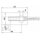 Úchyt skla 63 x 45 x 30 mm