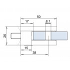 Úchyt skla 50 x 40 x 26 mm