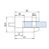 Úchyt skla 52 x 52 x 32.5 mm