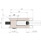 Úchyt skla 63 x 45 x 28 mm